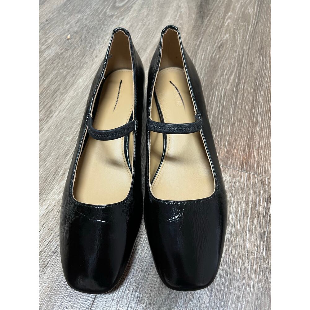 MADEWELL The Greta Block Heel Pump in True Black Crinkled Patent Leather 9 - Picture 5 of 10